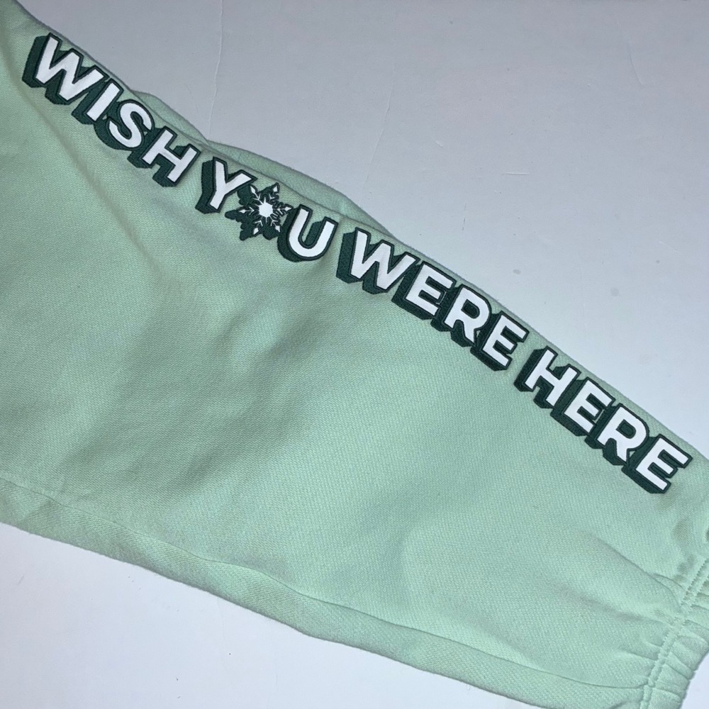 VS PINK High Rise Relaxed Fleece Sweatpants M Wish You Were Here Joggers - Picture 5 of 12